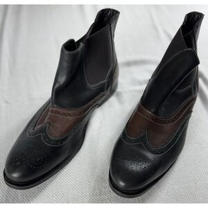 Two Tone Wingtip Chelsea Boots Mens Eur 43/US 10-10.5 Leather Brogue Dress Shoes